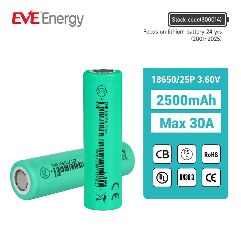 EVE 25P 18650 2500mAh 20A Battery