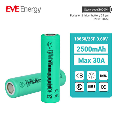 EVE 25P 18650 2500mAh 20A Battery
