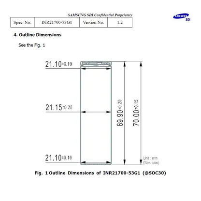 Samsung 53G 21700 5300mAh Battery